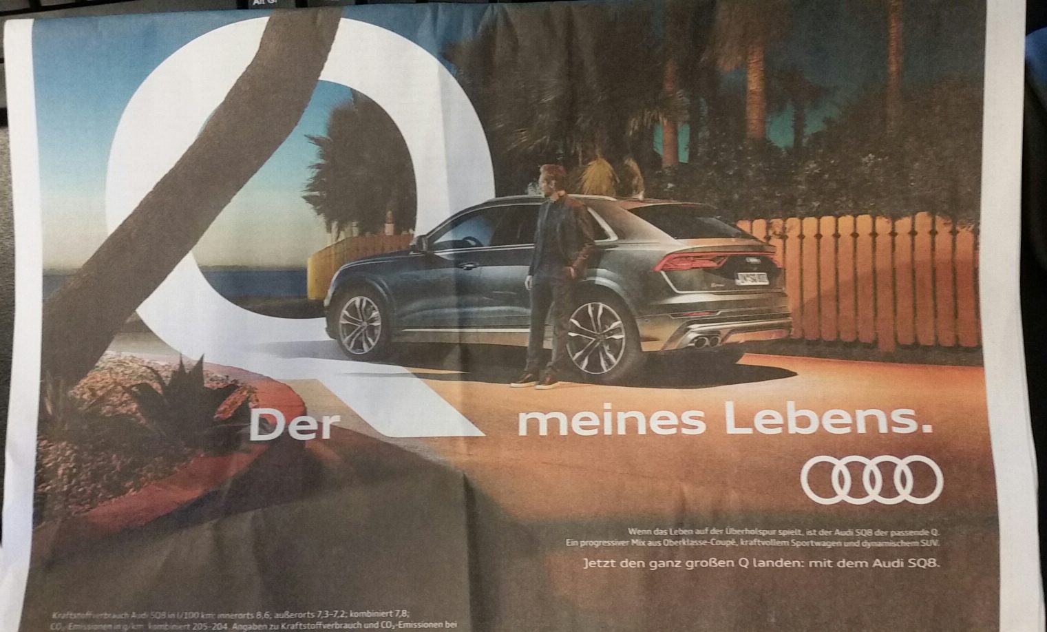 Anzeige in der Zeitung: Audi SQ8